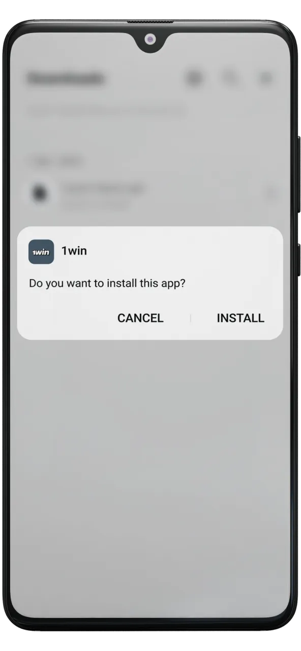 Open the 1win apk file and install it on your device.